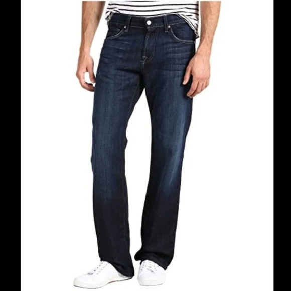7 For All Mankind Relaxed  Fit Straight Leg Button Fly Jeans - Picture 1 of 16